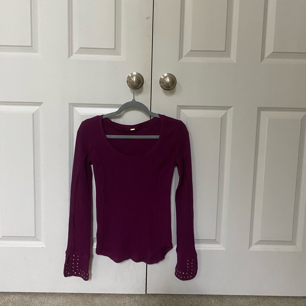 NWOT Free People Thermal Long Sleeve Studded Cuff